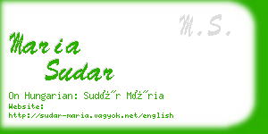 maria sudar business card